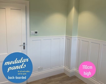 Modular MDF Wall Panelling Kit: Easy Fit Batten & Rail, 1.1m High