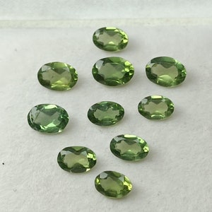 Clean Quality Green Apatite Faceted Oval With Amazing Luster AAA Quality Green Apatite Perfect For Beautiful Jewelry Making 6×4-7×5 MM.
