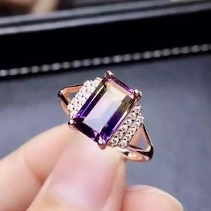 Natural Ametrine Ring,925 Sterling Silver,Ametrine Engagement Ring,Ametrine Ring,Wedding Ring,Luxury Ring,Ring/Band,Ametrine Gemstone Ring,