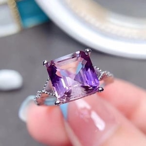 Natural Ametrine Ring,925 Sterling silver Ring,Ametrine Gemstone ring,Engagement Ring,Wedding Ring,Luxury Ring,cushion Cut Ring,Gift for Her