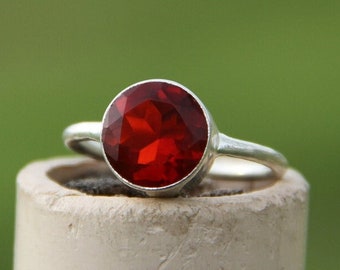 Garnet Ring,Hydro Garnet Ring,Handmade silver ring,sterling silver ring,fashion ring,red gemstone ring,gift for her,925 sterling silver ring