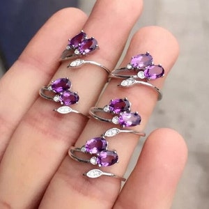 Natural Amethyst Ring, 925 Sterling Silver, Amethyst Engagement Ring, Wedding Ring, Luxury Ring, Oval Cut Ring, Handmade Ring, Gift for Her,