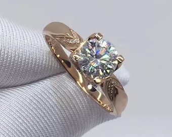 Moissanite Ring, 925 Sterling Silver, 1ct Moissanite Ring, Engagement Ring, Wedding Ring, Luxury Ring, Round Cut Ring, Gift For Women, Rings