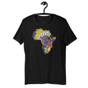 T-shirt carte de l'Afrique, femme africaine, t-shirt histoire des Noirs