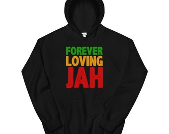 Rasta Hoodie, Forever Loving Jah, Jamaica, Rastafarian Unisex Hoodie