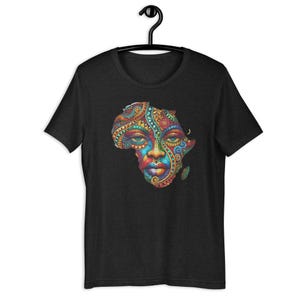 Colorful Africa Map with Face, African Style Unisex t-shirt