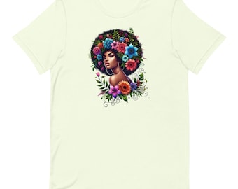 Afro Woman t shirt, African Floral Style Unisex t-shirt