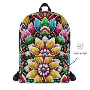 Colorful African Floral Pattern Backpack