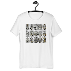 African t shirt, African Tribal Faces, Minimal Design Unisex t-shirt