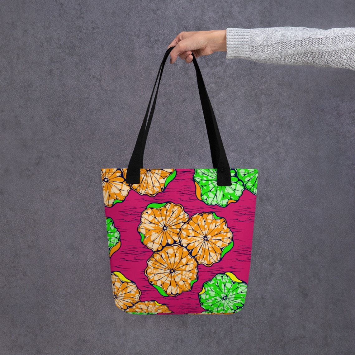 African pattern floral African tote bag African print Tote Etsy