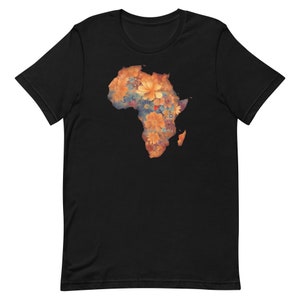 Camiseta Africa Map, camiseta African Floral Pattern Unisex