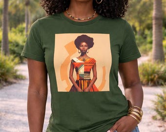 African woman t shirt, Afro Fashion Artwork, African t-shirt