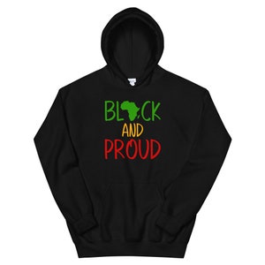 Sweat à capuche couleurs rasta, noir et fier, africain, sweat à capuche unisexe Black Pride