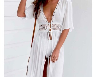 long sleeve maxi beach cover up