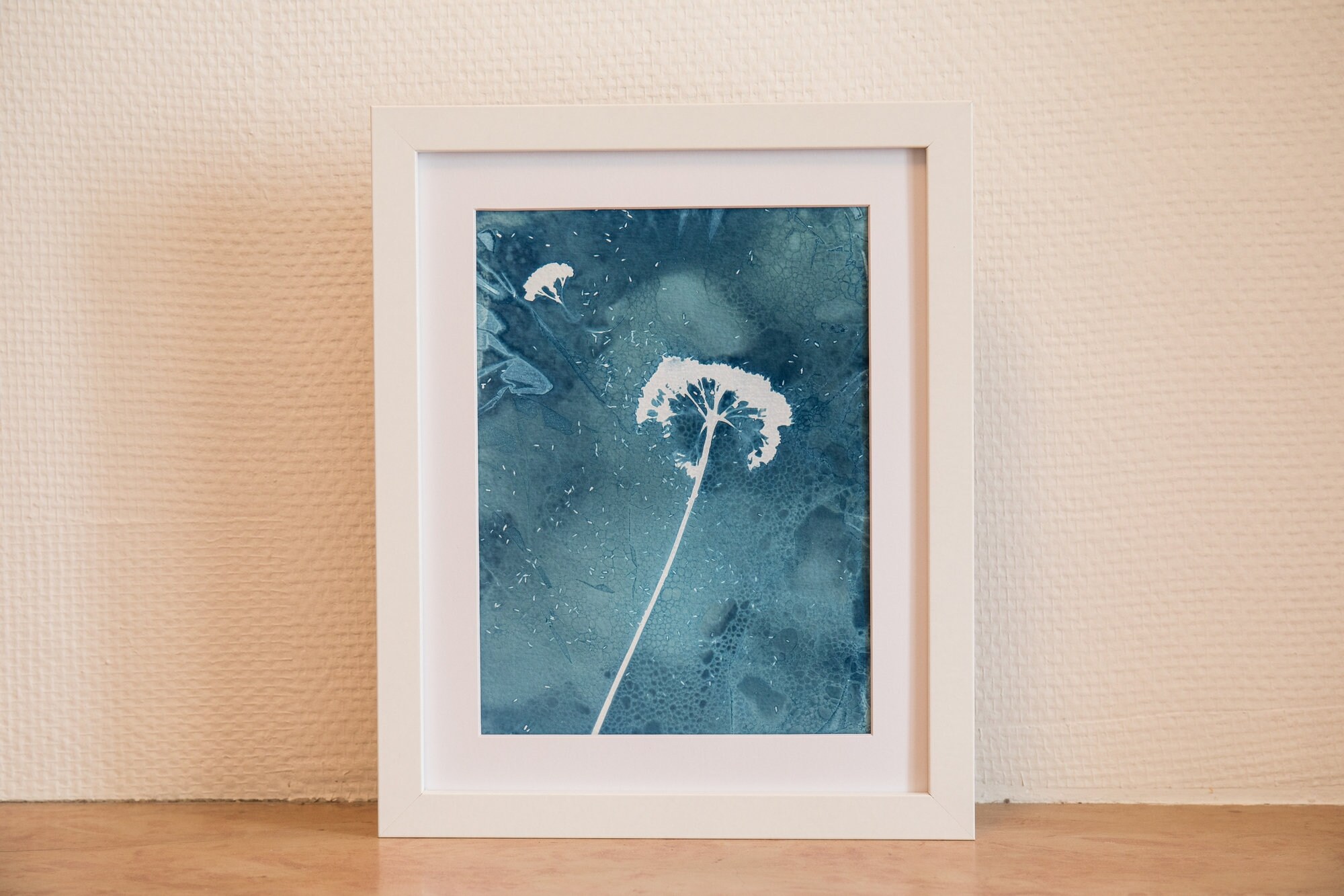 Impression d'art Tirage Wet Cyanotype Faite à La Mian Angelica Fleur