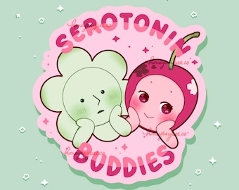 Pegatina brillante de Serotonin Buddies - Troquelado Smiski x Sonny