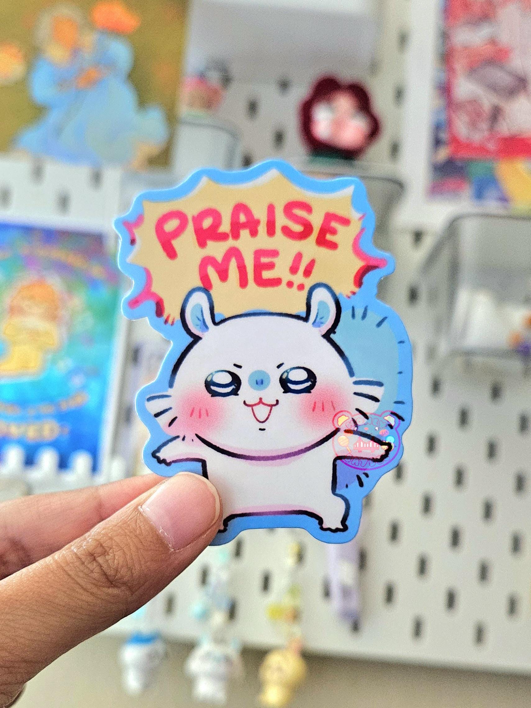 PRAISE ME! Momonga Squirrel (kawaii Character Sticker) - Etsy