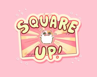 SQUARE UP - Cute Hamster (Die-Cut Sticker)