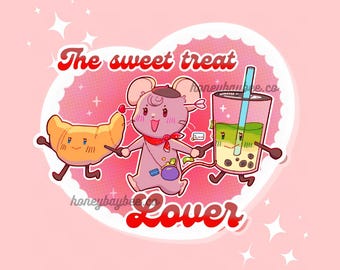 The SWEET TREAT Lover - (Kawaii Die-Cut Sticker)