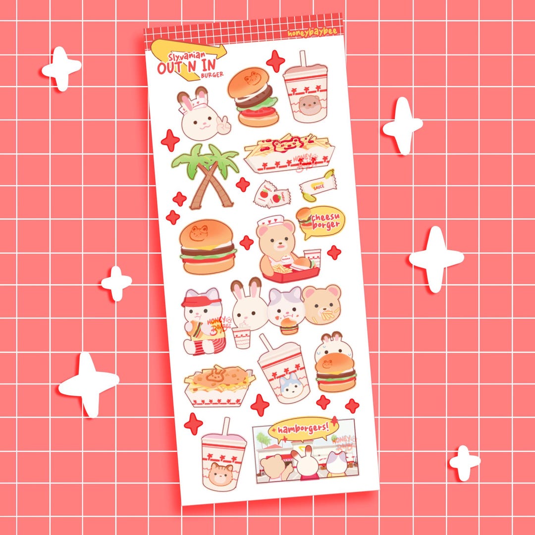 Animal Trinket Family X Fast Food - Small Sticker Sheet - Etsy
