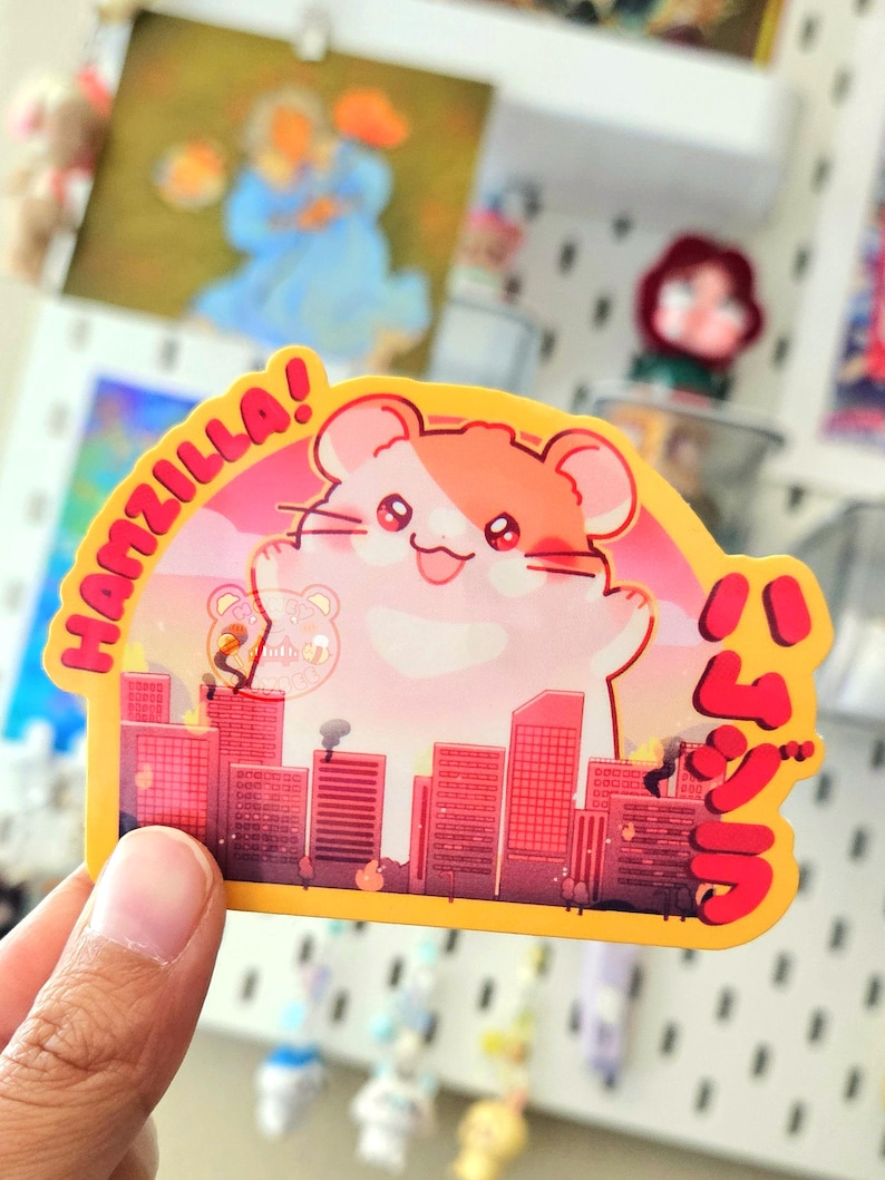 Hamzilla Rally Hamzilla Sticker: Glossy Weatherproof Hamster Godzilla - Etsy