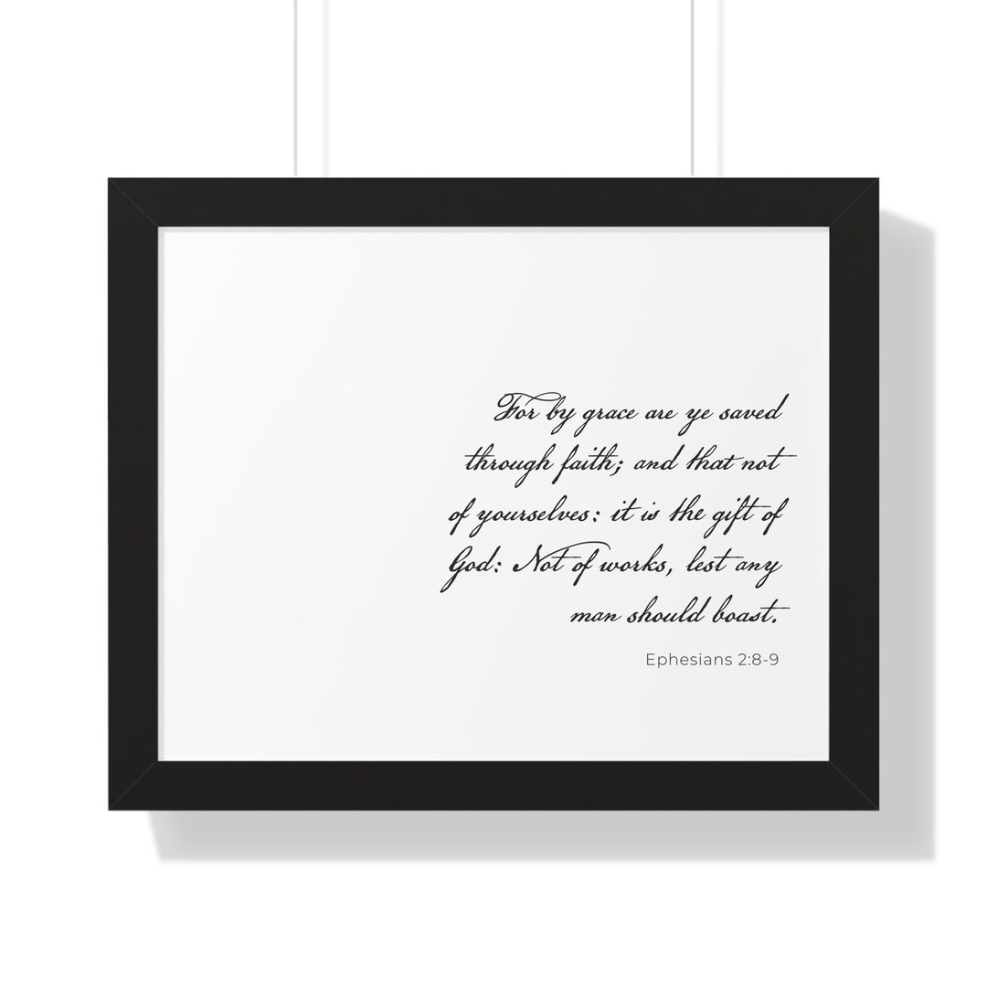 Ephesians 2 8 9 kjv christian wall art saved by grace bible verse