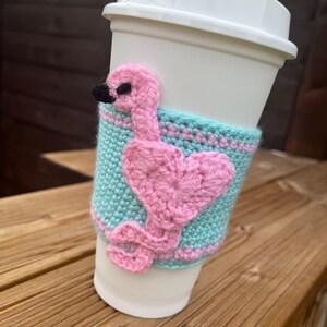 Cute pink Flamingo coffee / travel cup cozy