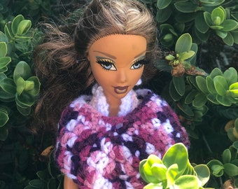 Multi purple short poncho - Sindy / Barbie