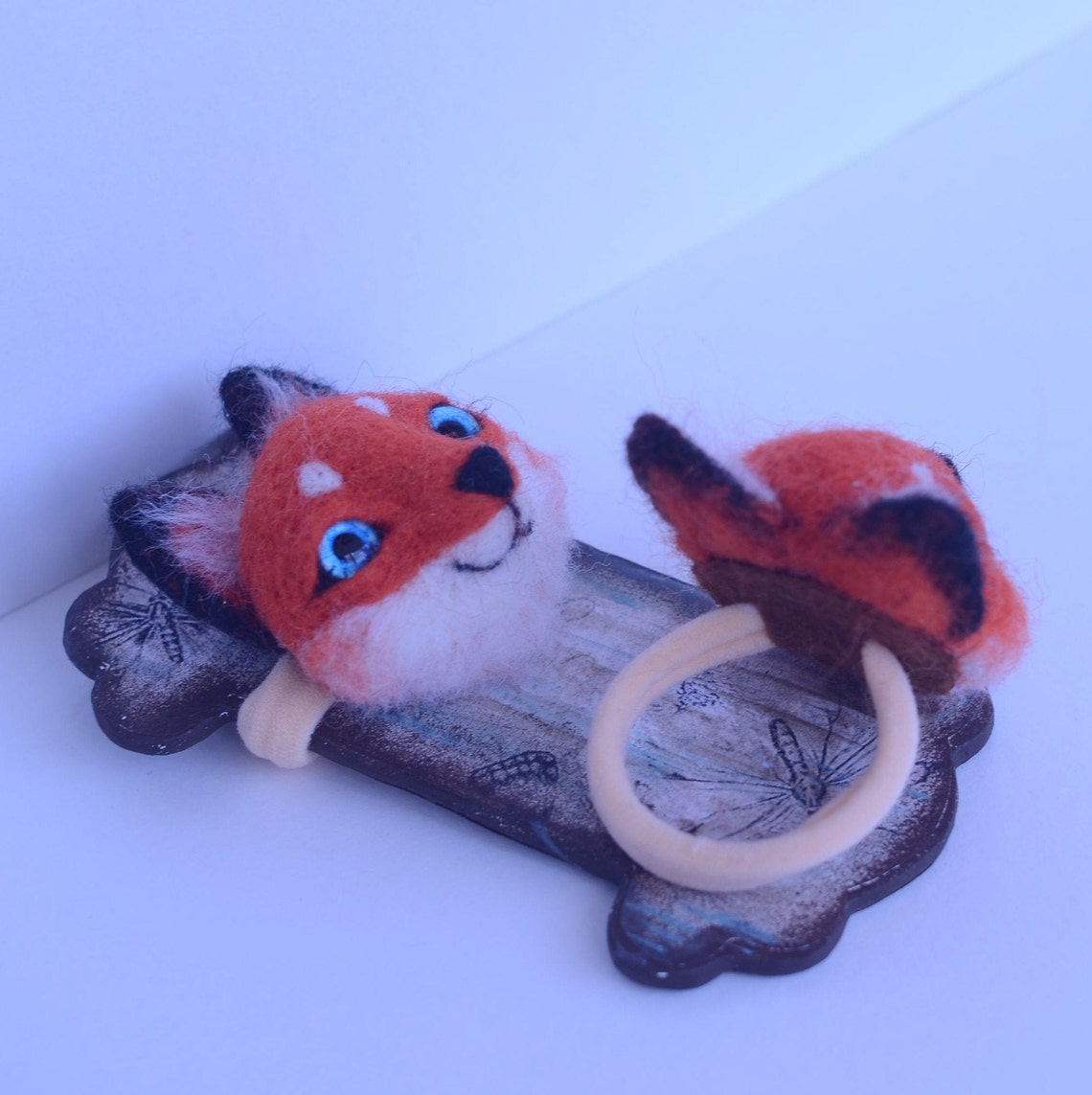 Fox 2 pcs elastic bands felted fox Hair decoration Summer Etsy