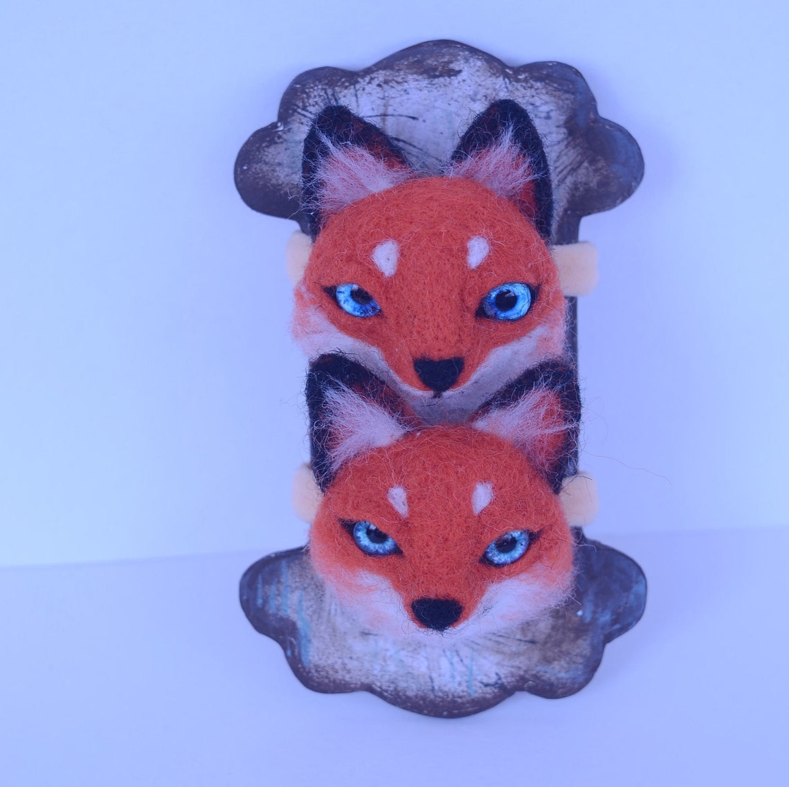 Fox 2 pcs elastic bands felted fox Hair decoration Summer Etsy