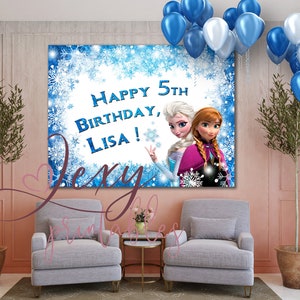 Digital Download! Frozen - Printable Frozen Banner - Personalised Birthday Party Large Size Banner, Party Backdrop