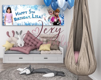 Frozen - Printable Frozen Banner - Personalised Birthday Party Banner