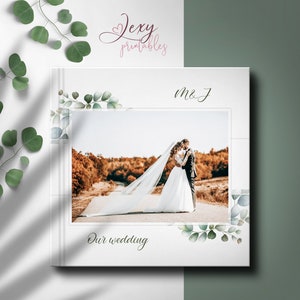 DIGITAL 12x12 Eucalyptus, Greenery, Floral, Foliage, Wedding, Multi-Purpose Photo Album Template, PhotoBook Template, INSTANT DOWNLOAD!