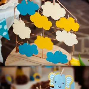 Elephants - Printable Baby Shower Party Decorations - Blue, Grey ...