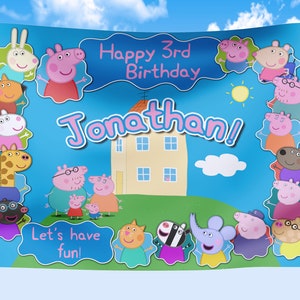 Banner imprimible (¡solo archivo digital!) Banner grande personalizado para fiesta de cumpleaños, telón de fondo para fiesta infantil