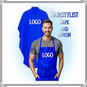 Capa y delantal de barbero personalizados: equipo de peluquería personalizado