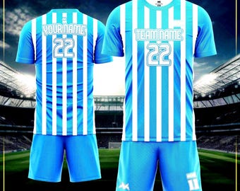 Personalized Argentina Soccer Uniform: Custom Team Name & Number