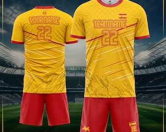 Custom Spain Football jersey for men,women,kids, adults- Mothers day soccer gifts