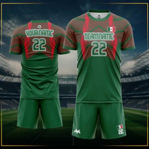 Personalised Mexico Soccer Uniform-Mexico Fan gift Jersey-Uniforme Fùtbol Mexicano-Jersey México para Regalo-best Christmas soccer gift