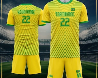Personalized Teamname number soccer uniform brazil-Best Valentines gift for soccer lover