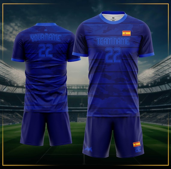 Custom Spain Soccer Uniform kit with your Name and Number-women Soccer Jerseys for league