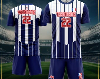Personalisiertes Frankreich Fußball Trikot: Heim & Auswärts Fan Kit