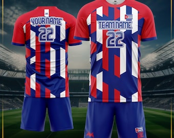 Personalized Cuba Soccer Uniform Set: Custom Football Jersey for Teams