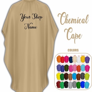 Capa química personalizada para salón: resistente al agua y a los químicos, broches metálicos