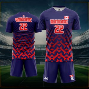 Personalized Canada Soccer Outfit: Custom Team Uniform - Includes Jersey, Shorts, Socks