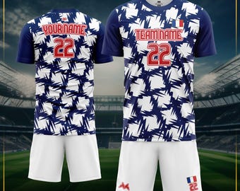 Personalisiertes Frankreich Fussball Trikot: Personalisiertes Fussball Fan Kit