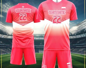 Camiseta de fútbol de Polonia personalizada para aficionados - Kit de fútbol polaco de estilo oficial - Uniformes de equipo personalizados para adultos y niños