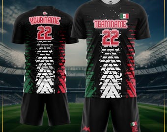 Personalized Mexico Soccer Jersey Set: Custom Name & Number
