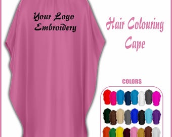 Personalized Pink Hair Coloring Cape: Custom Embroidered Salon Cape