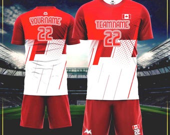Personalized Canada Soccer Jersey Set: Custom Name & Number